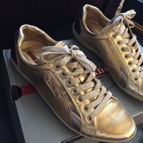 prada gold tennis shoes|prada athletic tennis shoes.